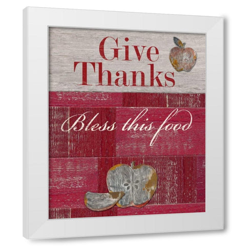 Give Thanks White Modern Wood Framed Art Print by Appleman, Sam