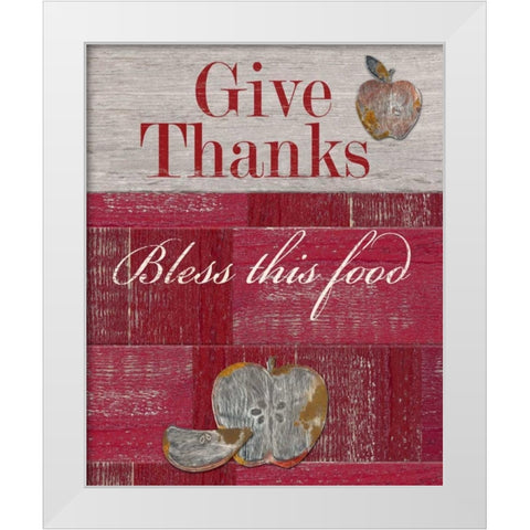 Give Thanks White Modern Wood Framed Art Print by Appleman, Sam