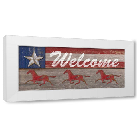 Rustic Welcome White Modern Wood Framed Art Print by Appleman, Sam