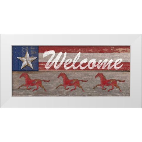 Rustic Welcome White Modern Wood Framed Art Print by Appleman, Sam