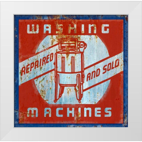 Washing Machines White Modern Wood Framed Art Print by Appleman, Sam