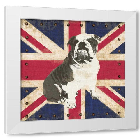 British Bulldog White Modern Wood Framed Art Print by Appleman, Sam