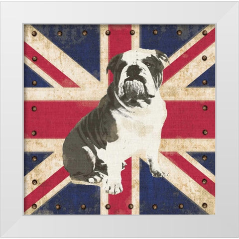British Bulldog White Modern Wood Framed Art Print by Appleman, Sam