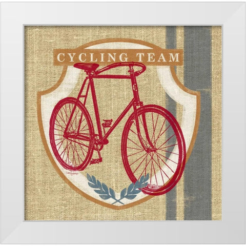 Cycling Team White Modern Wood Framed Art Print by Appleman, Sam