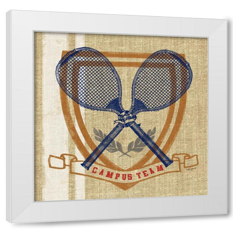 Campus Tennis Team White Modern Wood Framed Art Print by Appleman, Sam