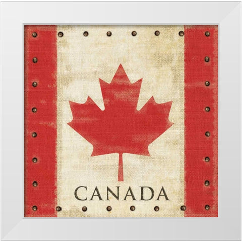 Vintage Canadian Flag White Modern Wood Framed Art Print by Appleman, Sam