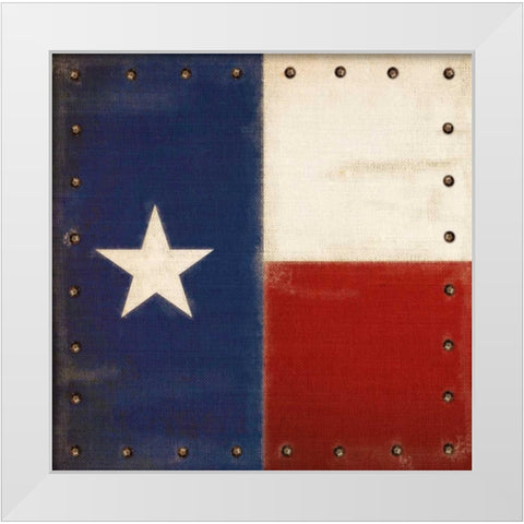 Vintage Texas Flag White Modern Wood Framed Art Print by Appleman, Sam