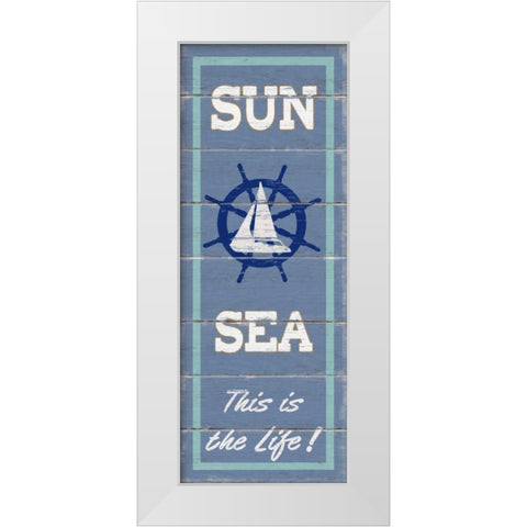 Sun and Sea Panel White Modern Wood Framed Art Print by Appleman, Sam