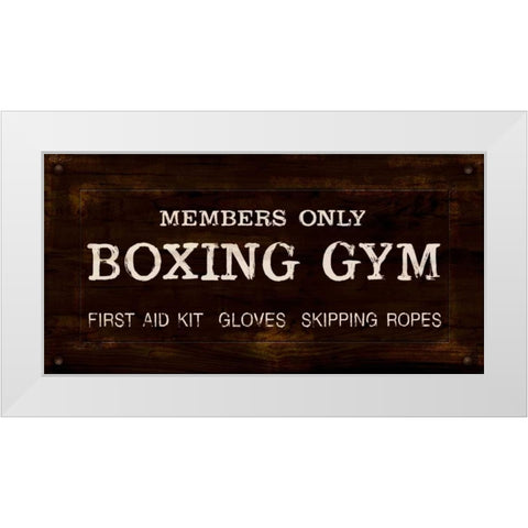 Vintage Boxing Gym White Modern Wood Framed Art Print by Appleman, Sam