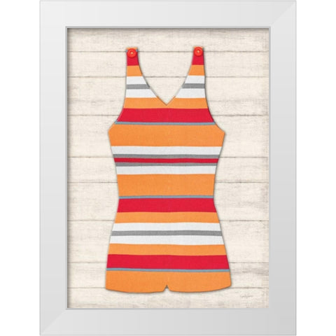 Vintage Swim Suit 1 White Modern Wood Framed Art Print by Appleman, Sam