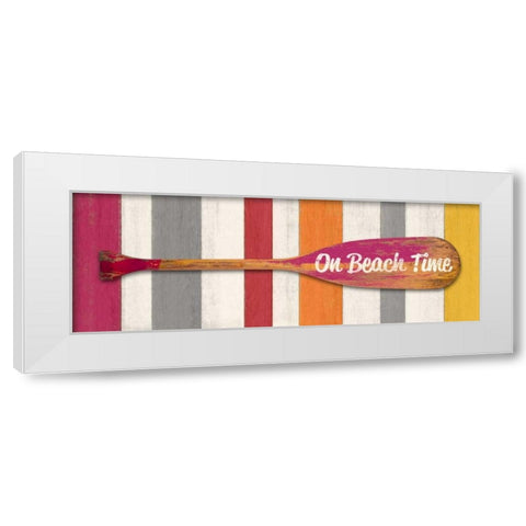 On Beach Time White Modern Wood Framed Art Print by Appleman, Sam
