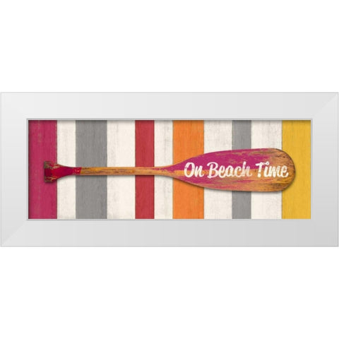 On Beach Time White Modern Wood Framed Art Print by Appleman, Sam