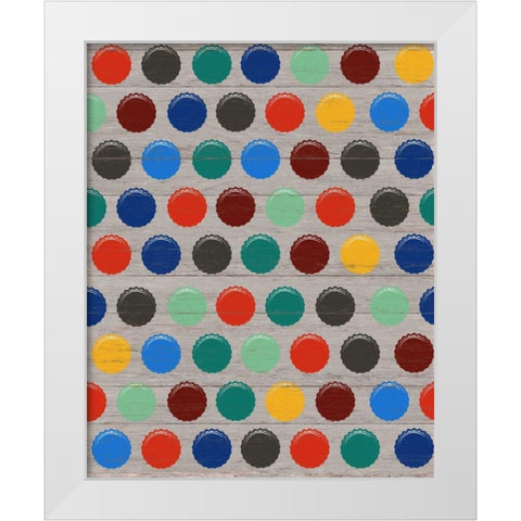 Beer Cap Pattern White Modern Wood Framed Art Print by Appleman, Sam