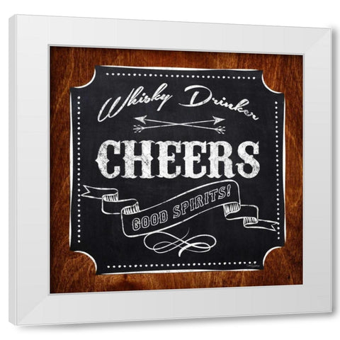 Whisky Drinker White Modern Wood Framed Art Print by Appleman, Sam