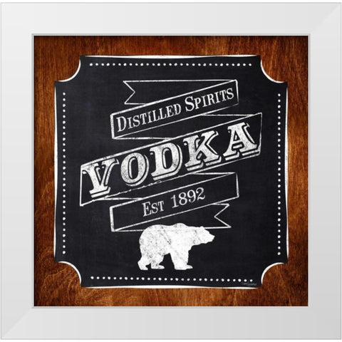 Vodka Drinker White Modern Wood Framed Art Print by Appleman, Sam