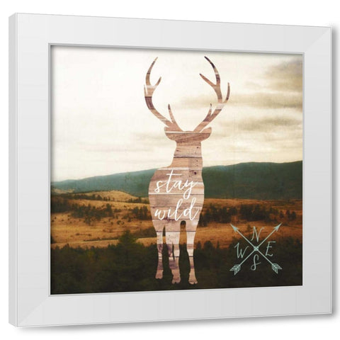 Stay Wild White Modern Wood Framed Art Print by Appleman, Sam