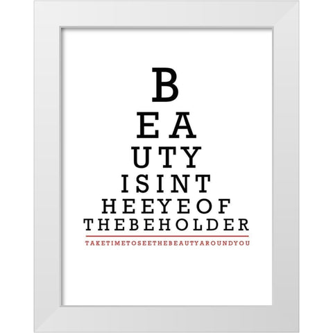 Beauty Eye Chart White Modern Wood Framed Art Print by Appleman, Sam