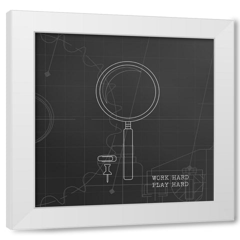Magnify Blueprint White Modern Wood Framed Art Print by Appleman, Sam