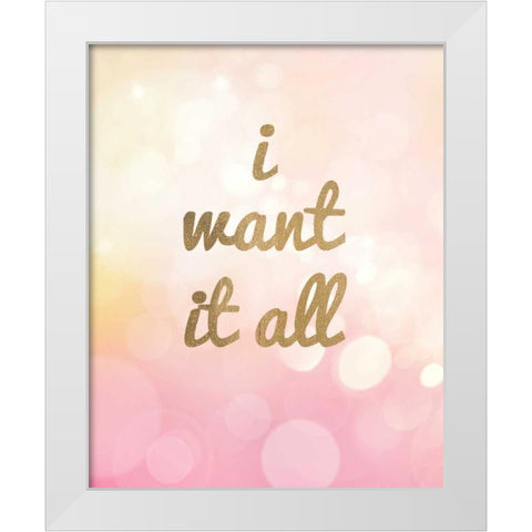 Glam World 5 White Modern Wood Framed Art Print by Bryant, Lola