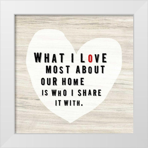 HOMEY 4 White Modern Wood Framed Art Print by Bryant, Lola