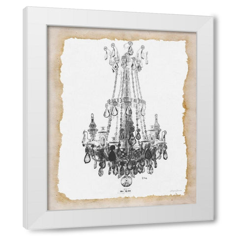 Paris Chandelier 1 White Modern Wood Framed Art Print by Yamada, Morgan