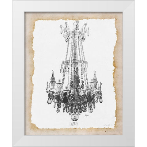 Paris Chandelier 1 White Modern Wood Framed Art Print by Yamada, Morgan