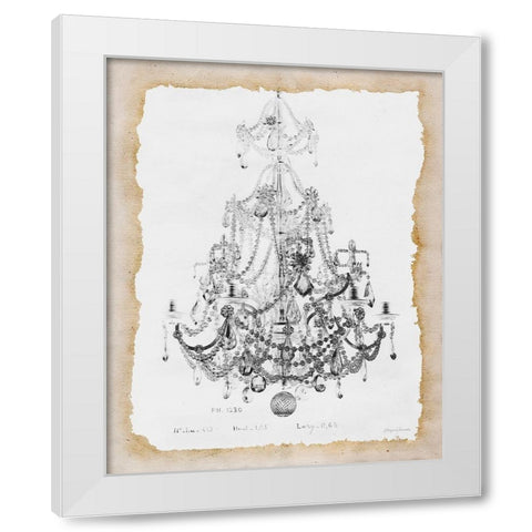 Paris Chandelier 2 White Modern Wood Framed Art Print by Yamada, Morgan