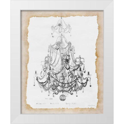 Paris Chandelier 2 White Modern Wood Framed Art Print by Yamada, Morgan