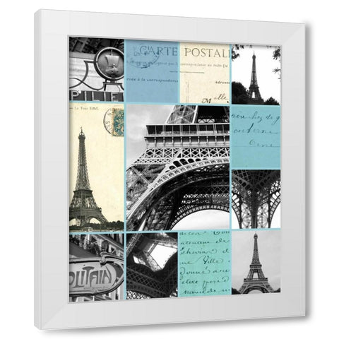 Paris Postcards White Modern Wood Framed Art Print by Duprais, Cameron