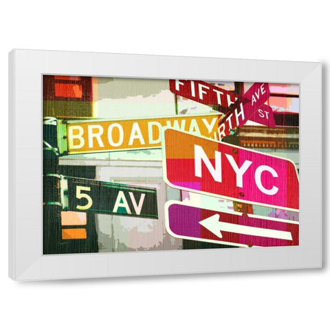 Broadway and Fifth Ave. White Modern Wood Framed Art Print by Taylor, Evangeline
