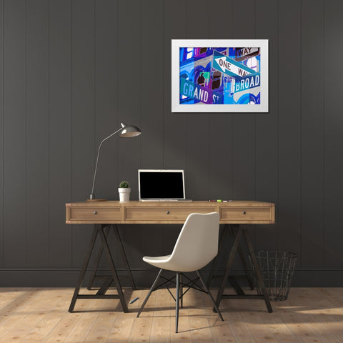 Broadway and Grand  White Modern Wood Framed Art Print by Taylor, Evangeline