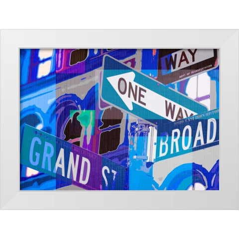 Broadway and Grand  White Modern Wood Framed Art Print by Taylor, Evangeline