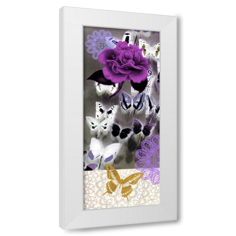 Butterfly Showers 1 White Modern Wood Framed Art Print by Taylor, Evangeline