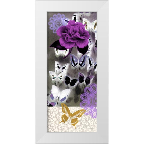 Butterfly Showers 1 White Modern Wood Framed Art Print by Taylor, Evangeline