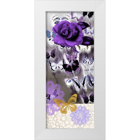 Butterfly Showers 2 White Modern Wood Framed Art Print by Taylor, Evangeline