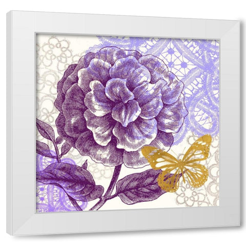 Lace Butterfly 1 White Modern Wood Framed Art Print by Taylor, Evangeline