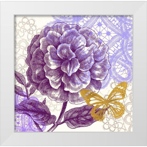 Lace Butterfly 1 White Modern Wood Framed Art Print by Taylor, Evangeline