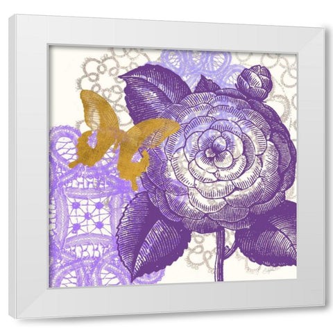 Lace Butterfly 2 White Modern Wood Framed Art Print by Taylor, Evangeline