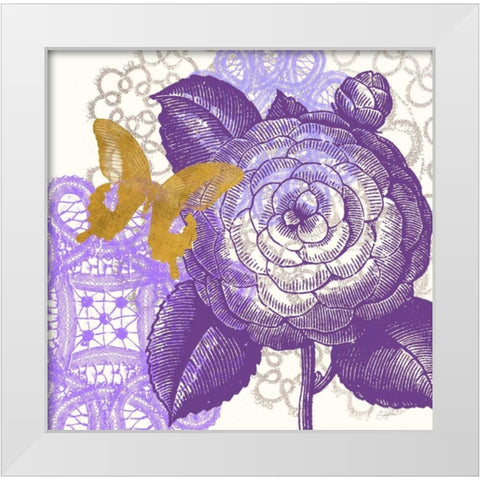 Lace Butterfly 2 White Modern Wood Framed Art Print by Taylor, Evangeline