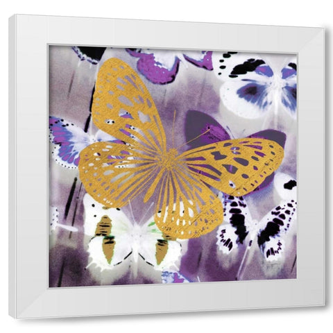 Raining Butterflies 1 White Modern Wood Framed Art Print by Taylor, Evangeline