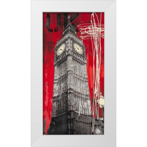 On British Time White Modern Wood Framed Art Print by Taylor, Evangeline