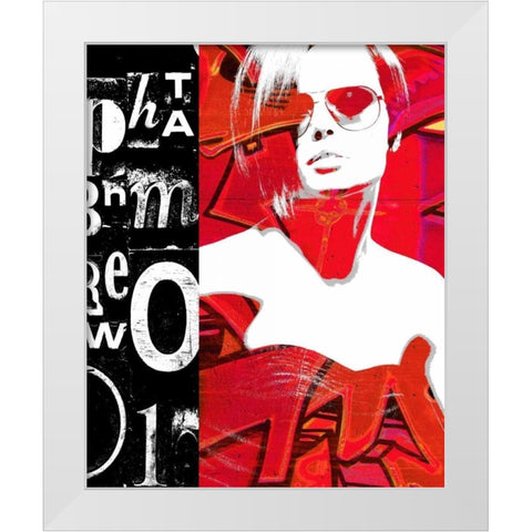 Fashion Graffiti 1 White Modern Wood Framed Art Print by Taylor, Evangeline