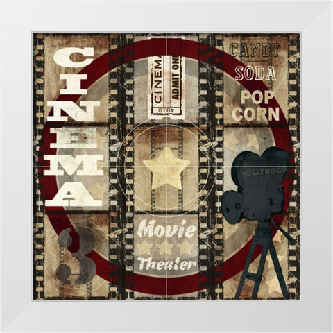 Cimemtatic Theme White Modern Wood Framed Art Print by Taylor, Evangeline