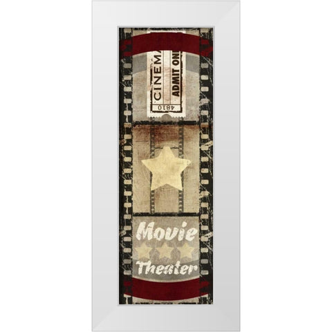 Cinema Ticket White Modern Wood Framed Art Print by Taylor, Evangeline