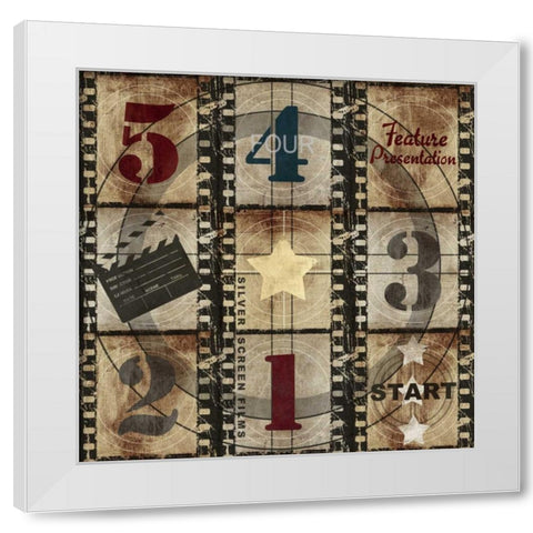 Feature Presentation Countdown White Modern Wood Framed Art Print by Taylor, Evangeline