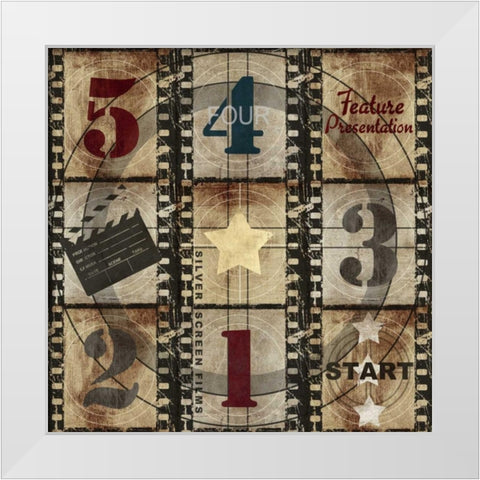 Feature Presentation Countdown White Modern Wood Framed Art Print by Taylor, Evangeline