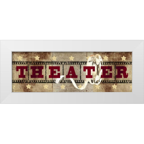 Theatre Reel White Modern Wood Framed Art Print by Taylor, Evangeline