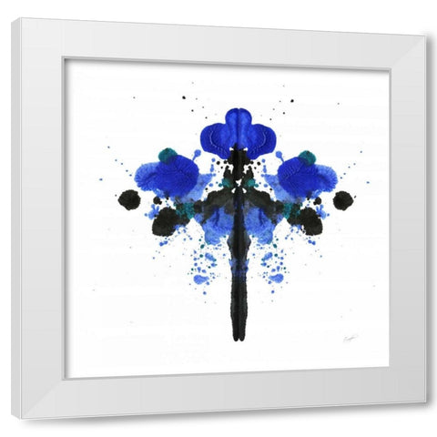 Ink Blot Indigo 2 White Modern Wood Framed Art Print by Taylor, Evangeline