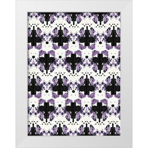 Ink Blot Pattern White Modern Wood Framed Art Print by Taylor, Evangeline