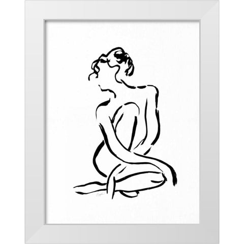 Gestural Figure Study Front White Modern Wood Framed Art Print by Taylor, Evangeline